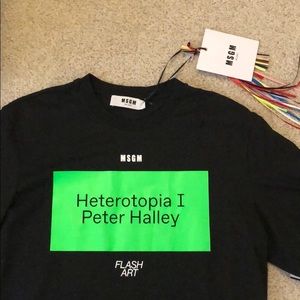 MSGM Heterotopia I Peter Halley Flash art Limited Edition T-shirt Black